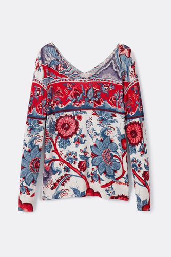Pull maille fleuri - Desigual - Modalova