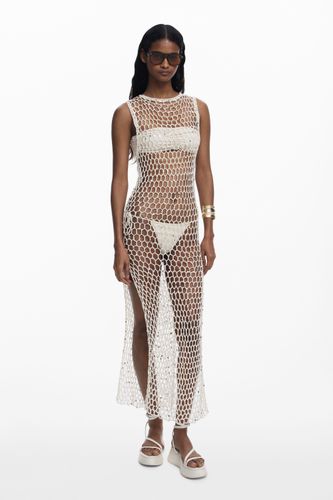 Robe portefeuille en résille avec appliques - Desigual - Modalova