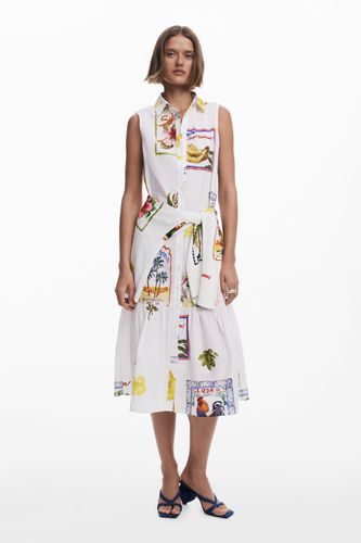 Robe chemise à motifs cartes postales - Desigual - Modalova