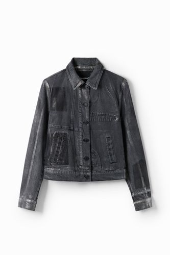 Veste trucker jean métallisée - Desigual - Modalova
