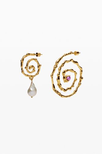 Boucles d'oreilles spirales irrégulières plaqué or Zalio - Desigual - Modalova