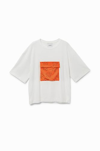 T-shirt poche fleurs - Desigual - Modalova