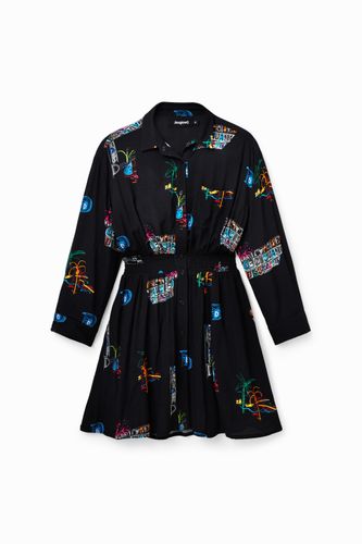 Robe-chemise courte illustrations - Desigual - Modalova