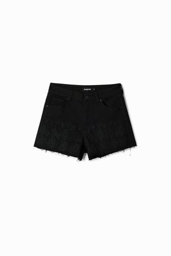 Short en jean brodé - Desigual - Modalova