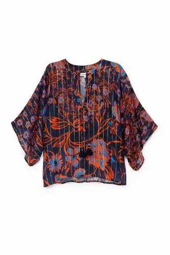 Blouse fleurie manches chauve-souris - Desigual - Modalova