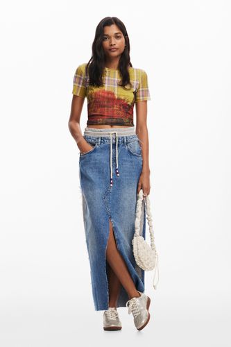 Jupe midi en denim hybride - Desigual - Modalova