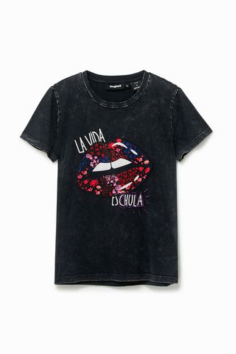 T-shirt avec patch lèvres brodées - Desigual - Modalova