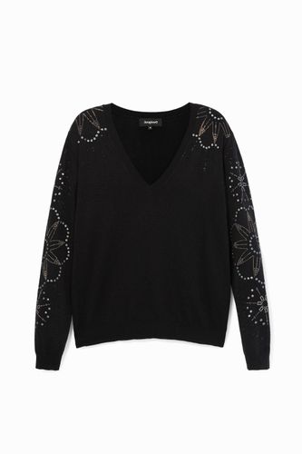 Pull col en V loose fit - Desigual - Modalova