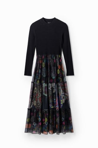 Robe midi combinée fleurs - Desigual - Modalova