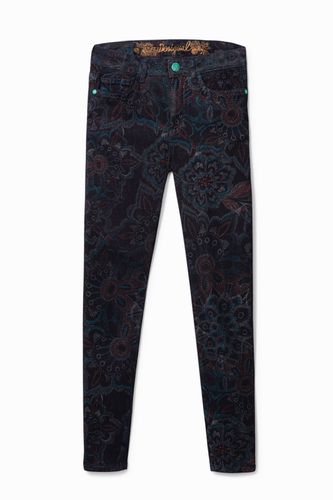 Pantalon en jean fleuri skinny - Desigual - Modalova