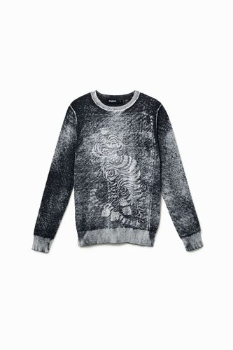 Pull gris tigre - Desigual - Modalova