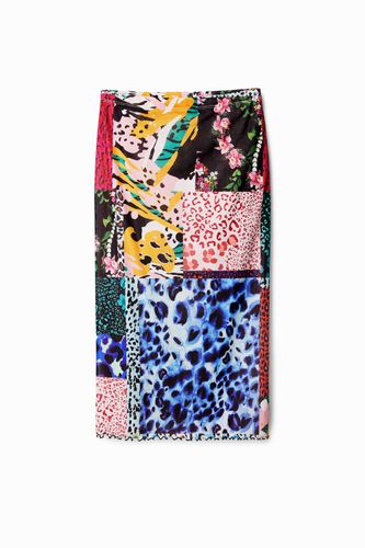 Jupe midi patchwork numérique - Desigual - Modalova