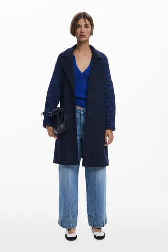 Manteau en laine combiné - Desigual - Modalova