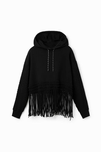 Sweat-shirt oversize capuche franges - Desigual - Modalova