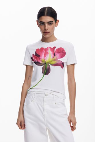 T-shirt grande fleur - Desigual - Modalova