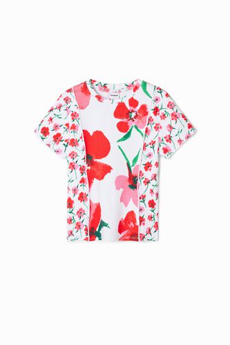 T-shirt patchwork fleurs - Desigual - Modalova