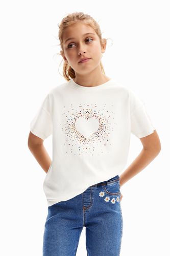 T-shirt cœur strass - Desigual - Modalova
