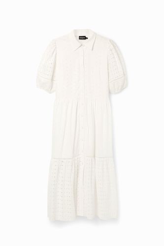 Robe-chemise midi broderies - Desigual - Modalova