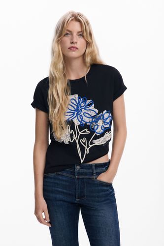 T-shirt à fleurs avec cordon - Desigual - Modalova