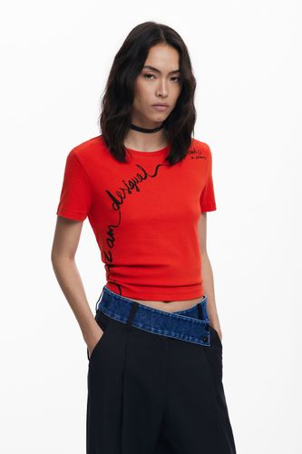 T-shirt avec phrase brodée - Desigual - Modalova