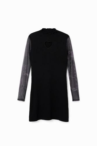 Mini robe tissu côtelé cœur - Desigual - Modalova