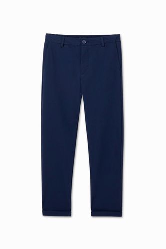 Pantalon bleu matière technique - Desigual - Modalova