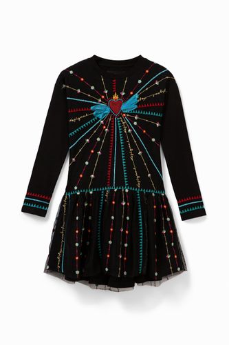 Robe coton jupe brodée - Desigual - Modalova