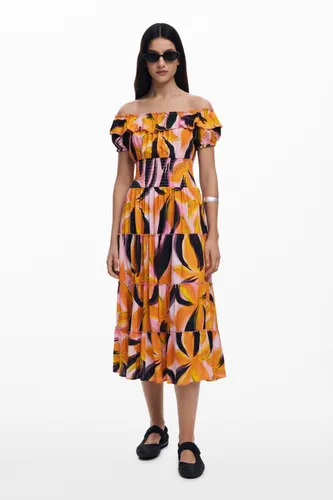 Robe bardot à volants - Desigual - Modalova