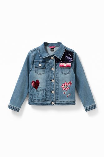 Veste en jean ornements - Desigual - Modalova