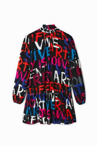 Robe tunique courte messages - Desigual - Modalova