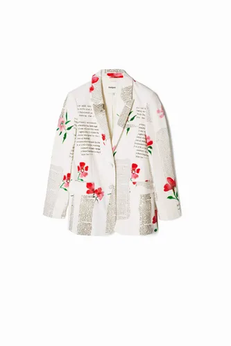 Blazer droit texte fleurs - Desigual - Modalova