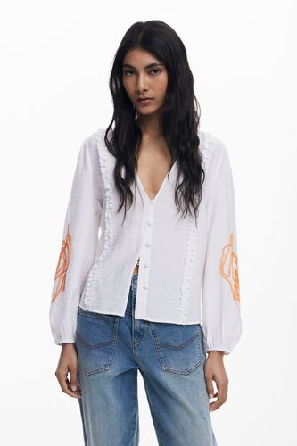 Blouse ballon à feuilles - Desigual - Modalova