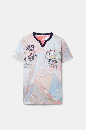 T-shirt coton patch imprimé - Desigual - Modalova