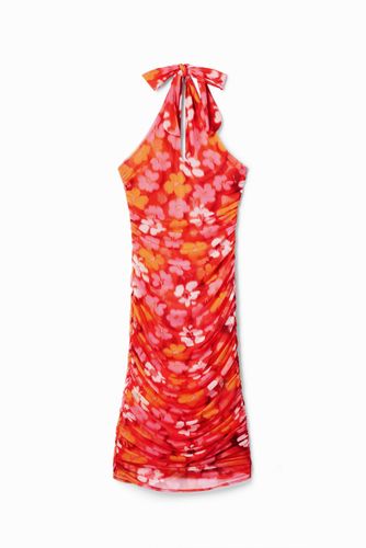 Robe midi dos nu fleurs - Desigual - Modalova