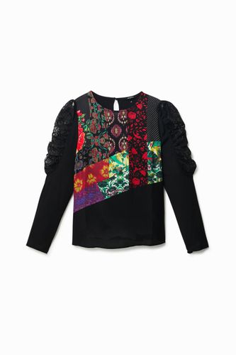 Blouse patch digital manches dentelle - Desigual - Modalova