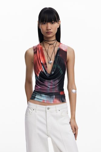 T-shirt à encolure drapée - Desigual - Modalova