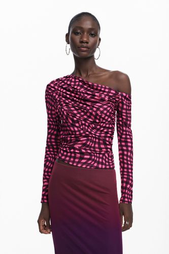 T-shirt asymétrique à carreaux psychédéliques - Desigual - Modalova