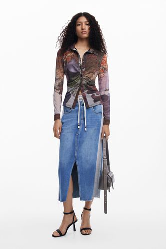 Jupe midi en denim hybride - Desigual - Modalova