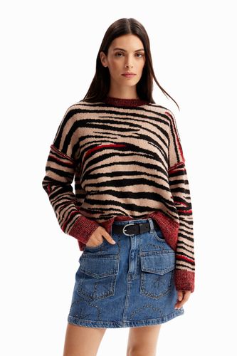 Pull oversize zébré - Desigual - Modalova