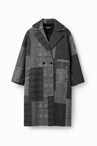 Long manteau patchwork laine - Desigual - Modalova