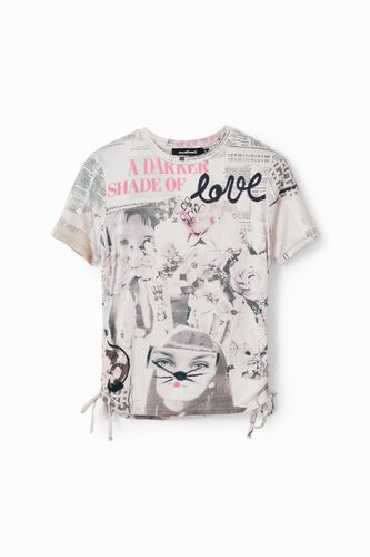 T-shirt ajusté journal fronces - Desigual - Modalova
