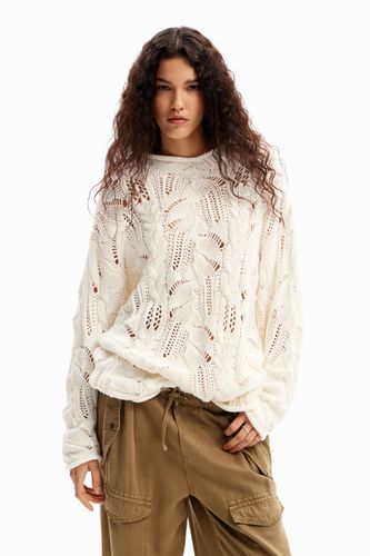 Pull oversize motif ajouré - Desigual - Modalova