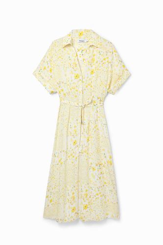 Robe-chemise midi fleurs - Desigual - Modalova