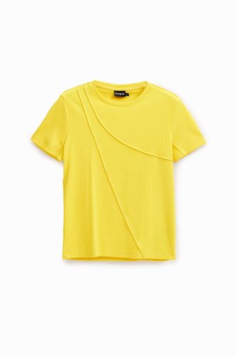 T-shirt patchwork tissu côtelé - Desigual - Modalova