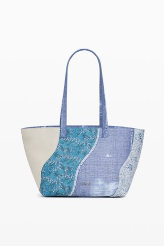 Grand sac bandoulière patchwork en denim - Desigual - Modalova