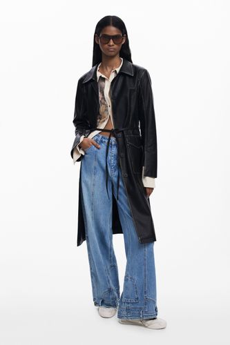 Veste longue effet cuir - Desigual - Modalova