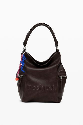 Sac à dos effet daim grand logo - Desigual - Modalova
