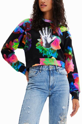 Sweat-shirt court fleurs main - Desigual - Modalova