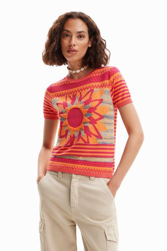 T-shirt fleur maille - Desigual - Modalova