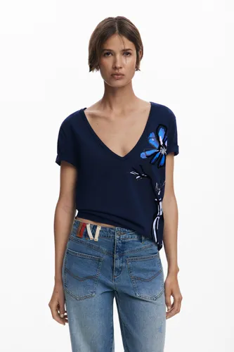T-shirt col en V vase - Desigual - Modalova